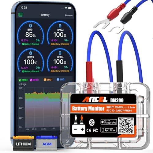 ANCEL BM200 Bluetooth 12V Car Battery Tester and Monitor