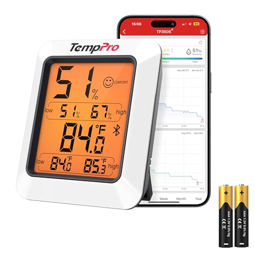TempPro Bluetooth Hygrometer and Thermometer with Backlit Display