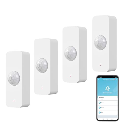 WiFi Smart Motion Sensor with App and Voice Control - 4 Pack