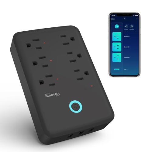 GHome Smart Power Strip with 3 WiFi Outlets and 3 USB Ports
