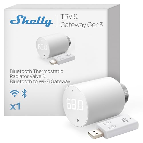 Shelly Blu TRV Smart Thermostatic Radiator Valve with Gateway Gen3