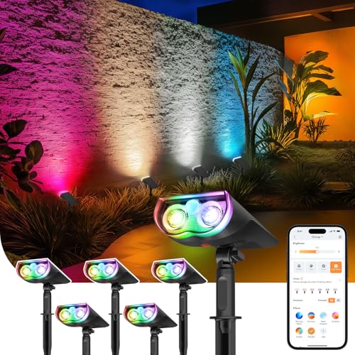 Linkind Smart Solar Spot Lights with Motion Sensor and APP Control (6 Pack)